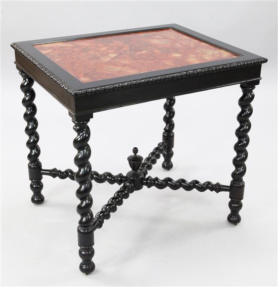 A mid 19th century Italian grand tour ebonised centre table